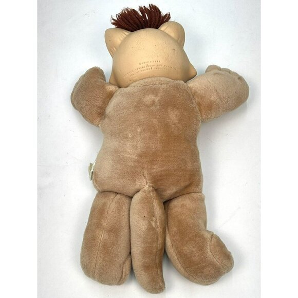 VTG 1983 CABBAGE PATCH KIDS Cat KOOSA Brown Hair w/ Yellow Corduroy Shorts - Picture 4 of 9